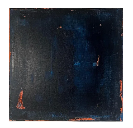 No. 87. A nearly black and deep blue square with subtle vertical texture and small reddish marks near the edges.