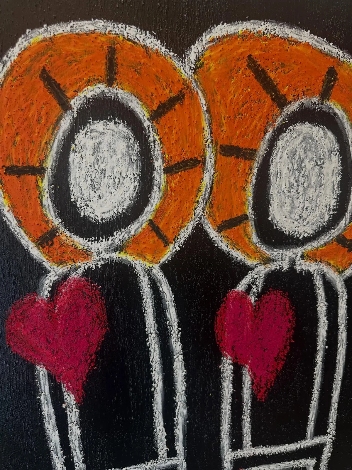 No. 101. Oil pastel on canvas primed with gesso and black sand, 22 × 28 in